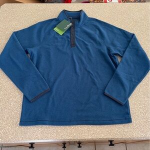 LL Bean All Season Access Fleece Pullover Button Snap Glacier Blue Men’s Medium
